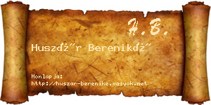 Huszár Bereniké névjegykártya